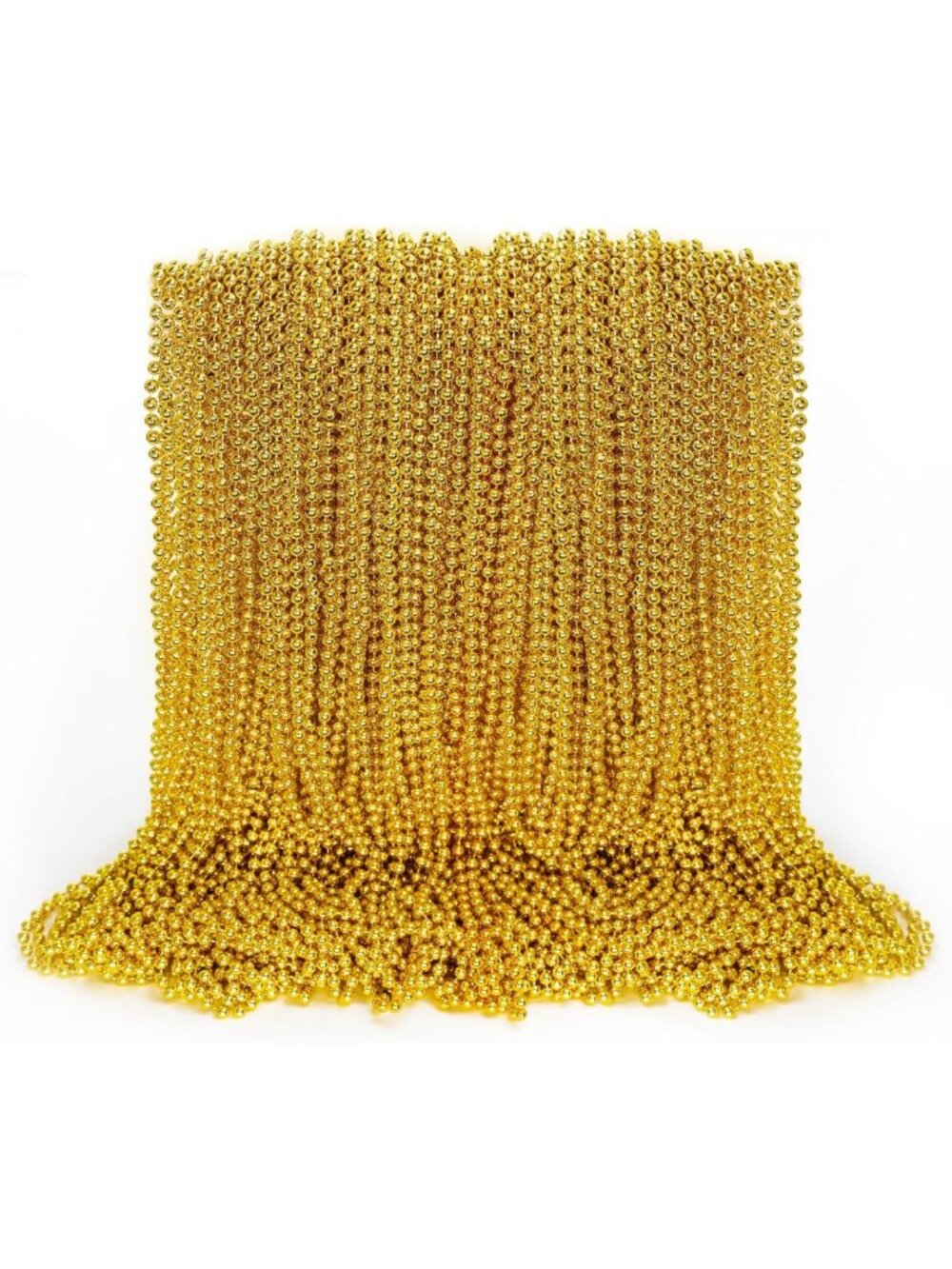 100PCS Gold Mardi Gras Beads Necklace, 33" Party Accessories for Festivals
